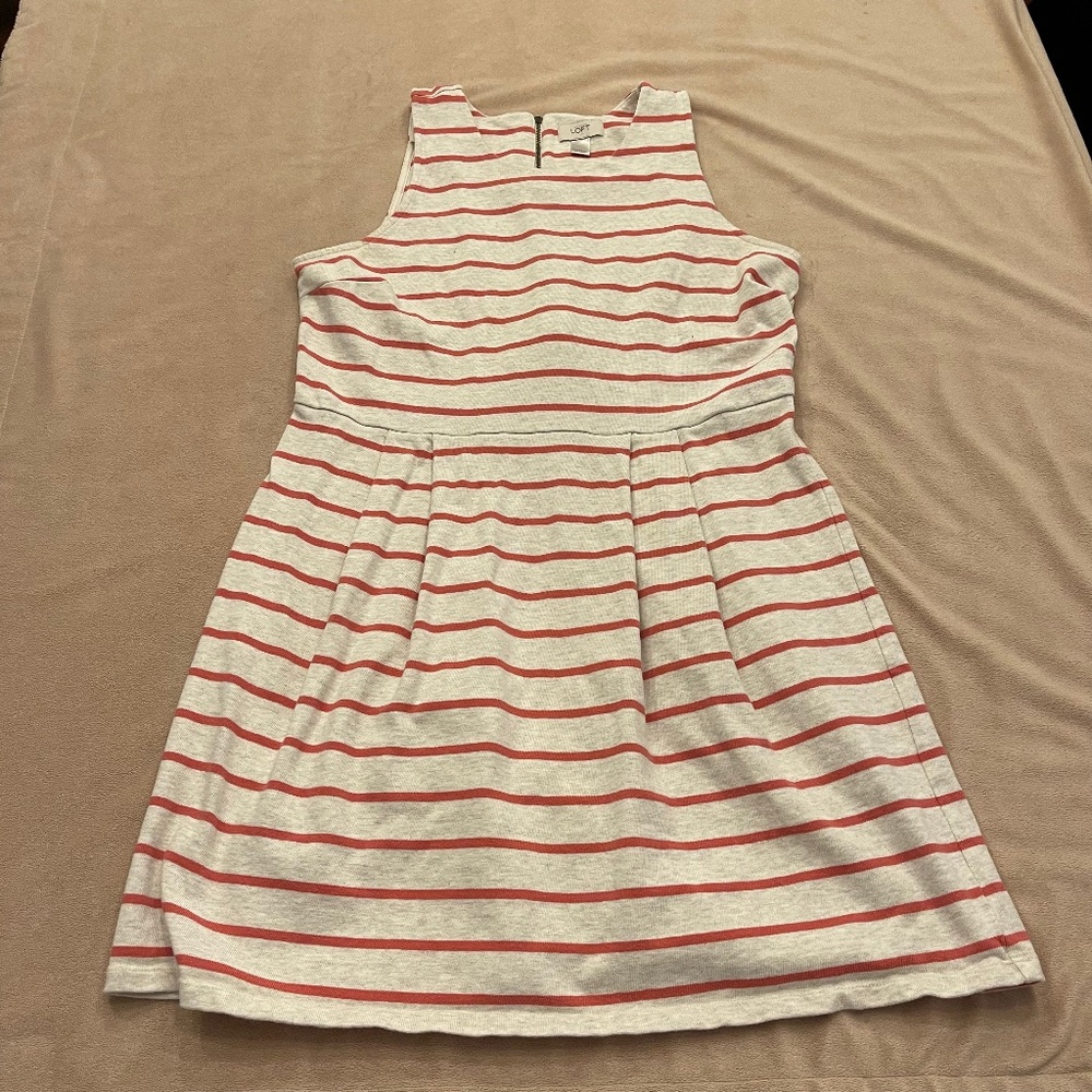 Loft Cotton Stripped Dress Size 16